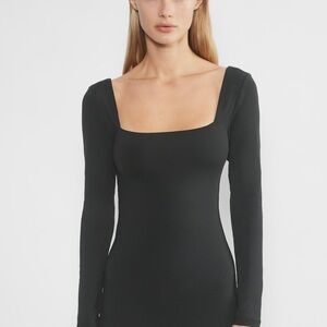 Babaton Black Contour Squareneck dress by Aritzia